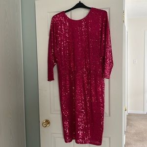 Eloquii Gorgeous hot pink sequin dress